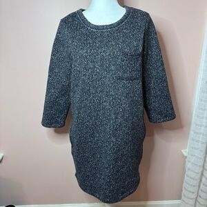 Gap Thick Herringbone Designed & Crafted Long Sleeve Mini Dress Large Petite